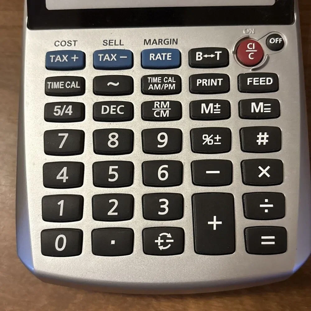 Canon Palm Printer P1-DH V 12 Digits Receipt Printing Calculator With Adapter